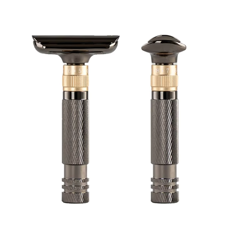 Men's Double-Sided Blade Zinc Alloy Stainless Steel Safety Razor For Shaving