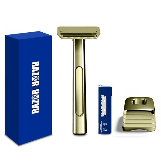 Zinc Alloy Stainless Steel Double-layer Half-edge Razor Multiple Colors Fashionable Luxurious Shaving Razor