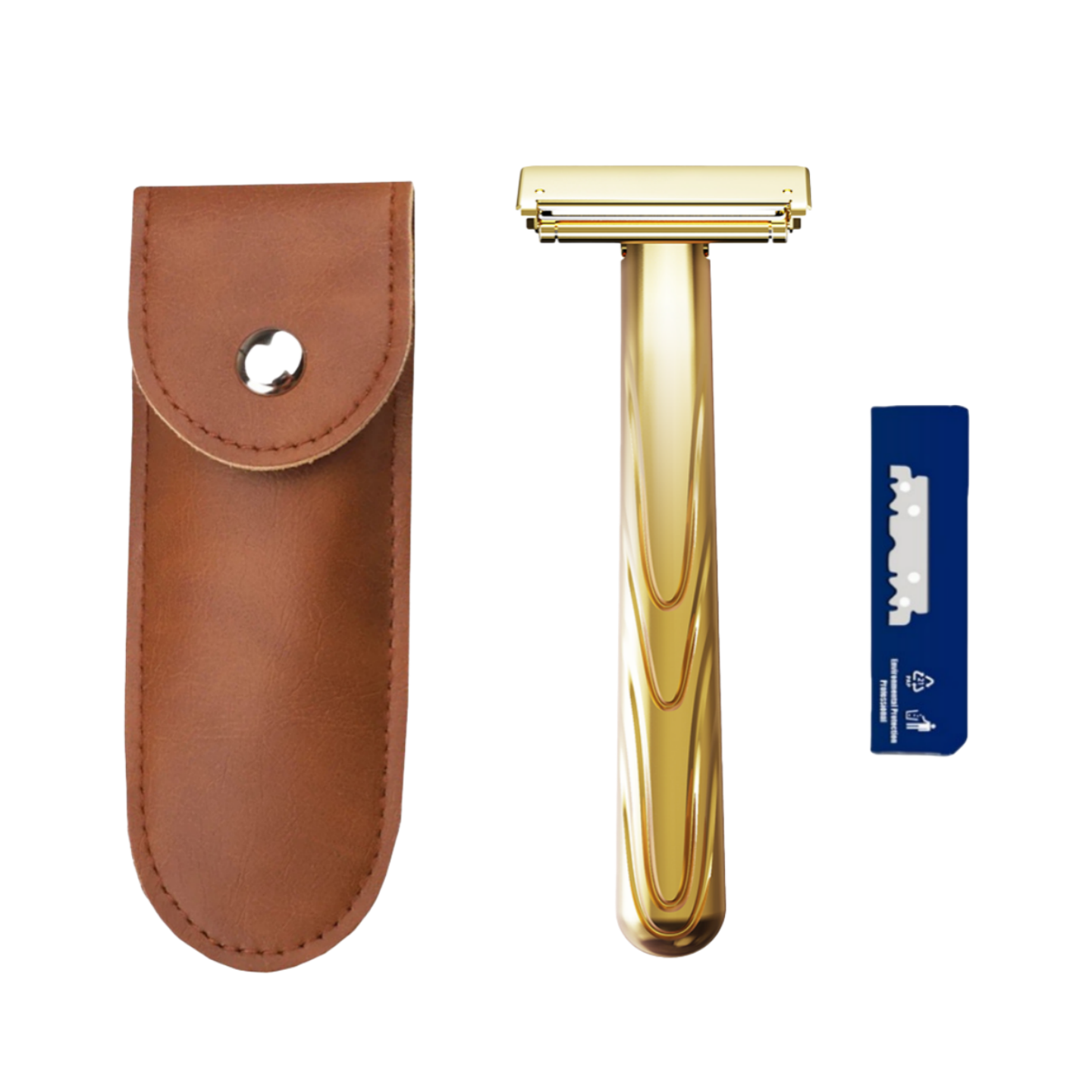 JOKMAE 21T Glide Pro 4D Super Double-edged Safety Razor Half Blade Shaver With Travel Leather Storage Bag for Men Grooming Care