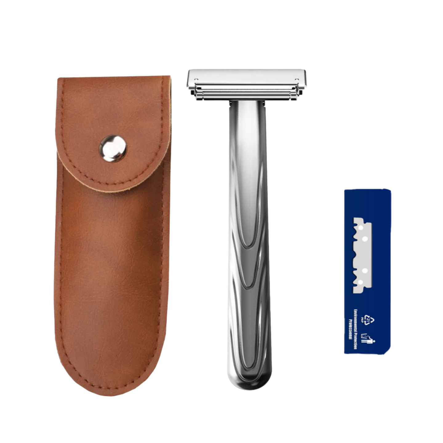 JOKMAE 21T Glide Pro 4D Super Double-edged Safety Razor Half Blade Shaver With Travel Leather Storage Bag for Men Grooming Care