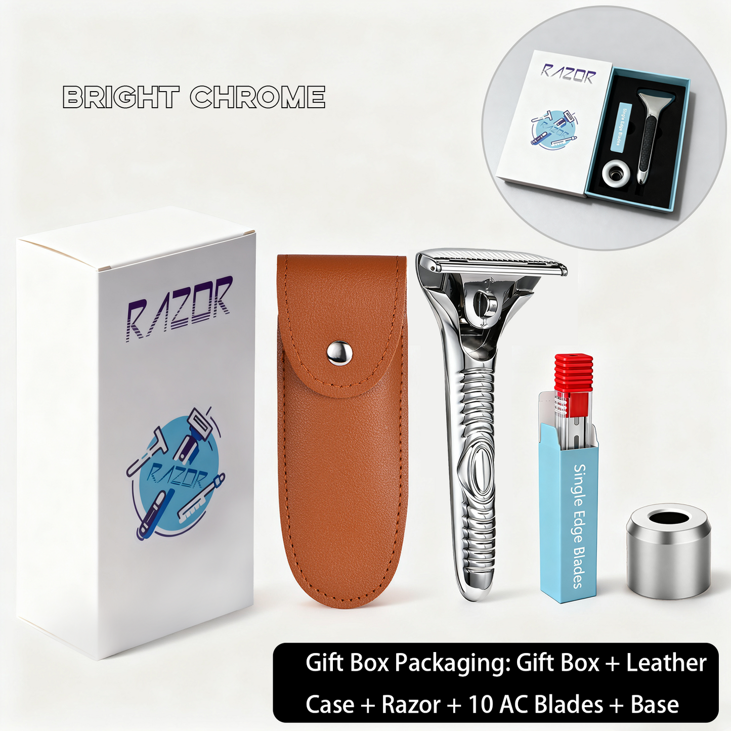 Magnetic Single Blade Razor w/ Roller Guide & Luxury Gift Set | Zero Waste Shave