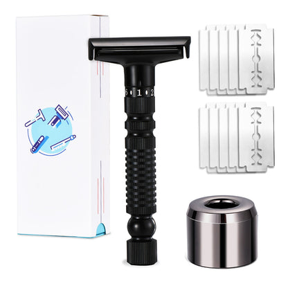 Men's Adjustable 6-speed Double-sided Zinc Alloy Stainless Steel Safety Razor Gift Box