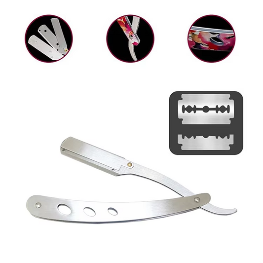 Professional Barber Straight Razor Stainless Steel Safety Blade Shaver for Men & Women Salon Hair Cut