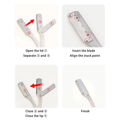 Professional Barber Straight Razor Stainless Steel Safety Blade Shaver for Men & Women Salon Hair Cut