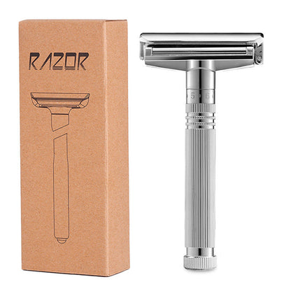 Men's Double-Sided Roller Blade Adjustable Gear Zinc Alloy Stainless Steel Safety Razor Shaver