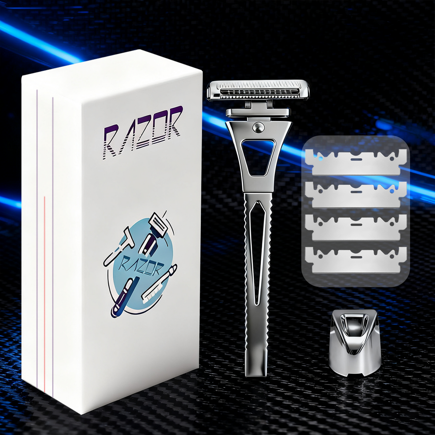 Revolutionary 4-Layer Half-Blade DE Safety Razor | Precision Shave with Magnetic Ease | Luxury Eco-Friendly Gift Set