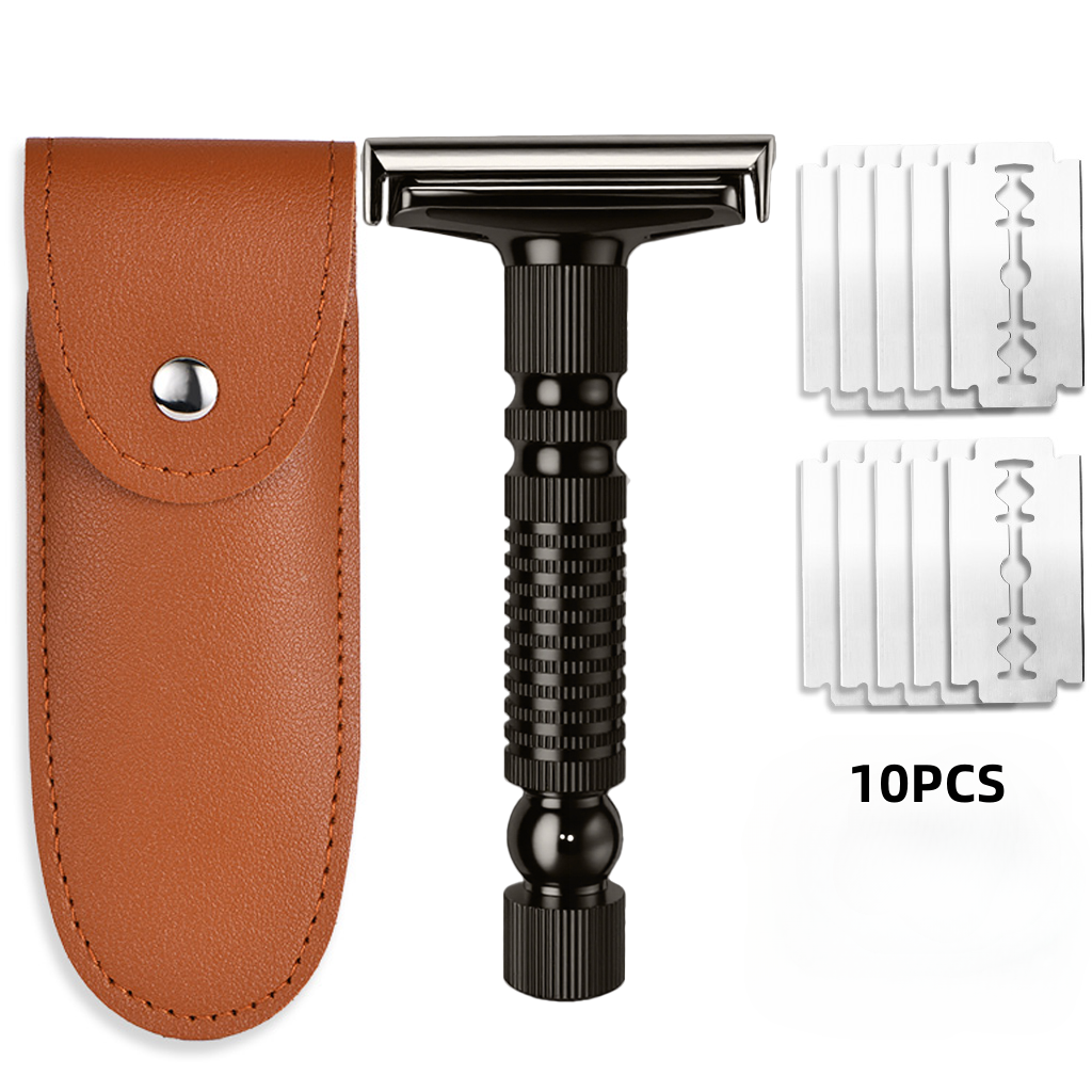 Mens Shaving New Adjustable Safety Razor Double Edge Classic Mild Aggressive Zinc Alloy Shaver Travel Kit