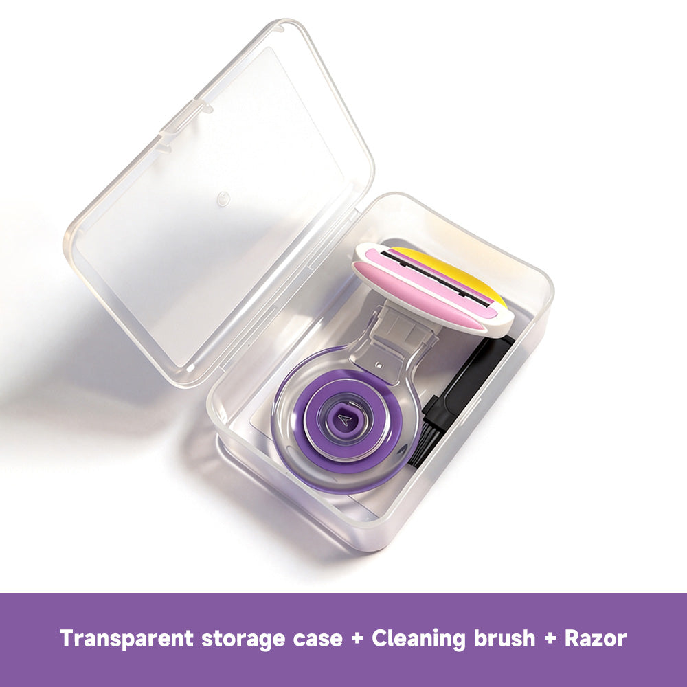 Cute Cartoon Lip Design 3-Layer Silicone Razor for Women – Includes Transparent Storage Box