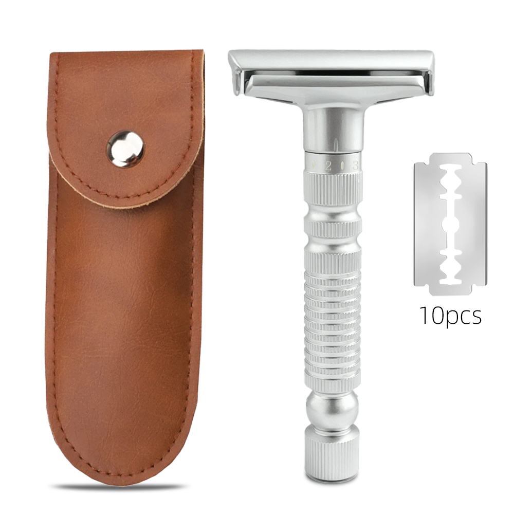 Men's Adjustable 6-speed Double-sided Zinc Alloy Stainless Steel Safety Razor Gift Box