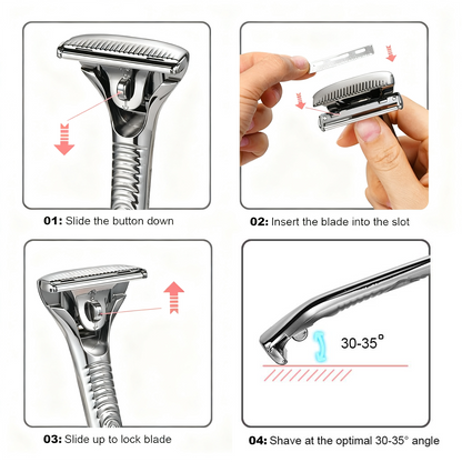 Magnetic Single Blade Razor w/ Roller Guide & Luxury Gift Set | Zero Waste Shave