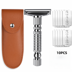 Mens Shaving New Adjustable Safety Razor Double Edge Classic Mild Aggressive Zinc Alloy Shaver Travel Kit