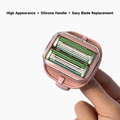 Upgrade Your Smoothness: Silicone Handle 6-Blade Refillable Lady Shaver – Includes Cleaning Brush & Travel Case