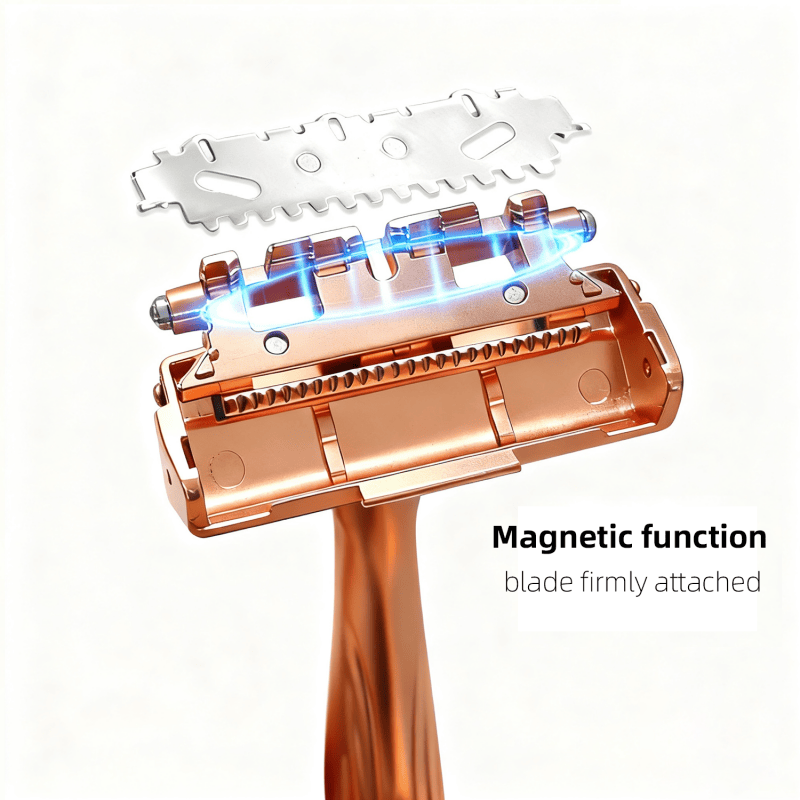 Magnetic 4-Layer Semi-Blade DE Safety Razor | Precision Luxury Shave & Eco-Friendly Design | Complete Gift Set