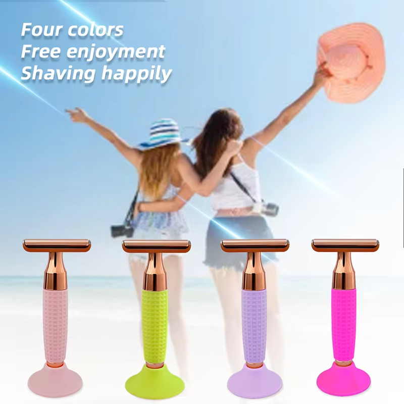 Safety Razor Double-Sided Blade Non-slip Handle Silicone Stainless Steel Color Razor Shaving Razor