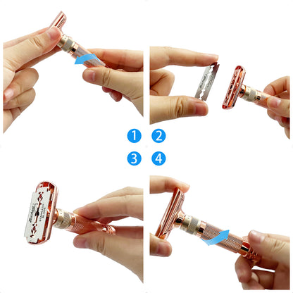 Men's Double-Sided Blade Adjustable Speed Zinc Alloy Stainless Steel Safety Razor