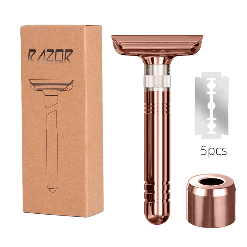 Men's Double-Sided Blade Adjustable Speed Zinc Alloy Stainless Steel Safety Razor