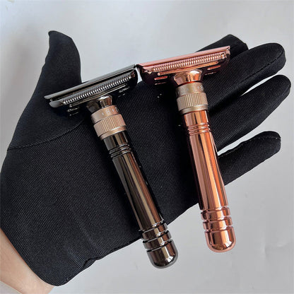 Men's Double-Sided Blade Adjustable Speed Zinc Alloy Stainless Steel Safety Razor