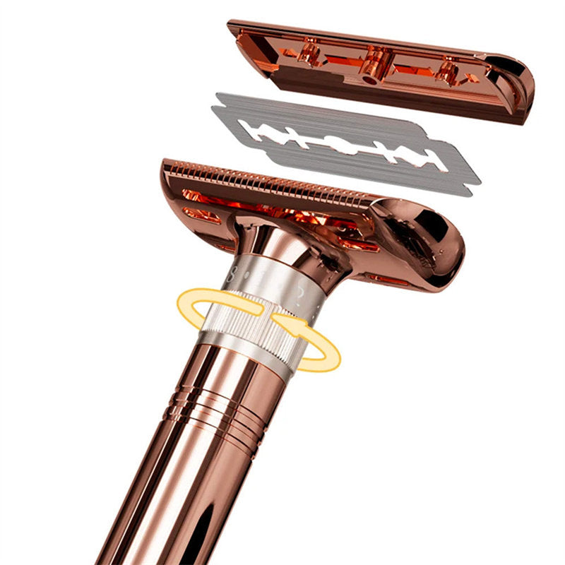 Men's Double-Sided Blade Adjustable Speed Zinc Alloy Stainless Steel Safety Razor