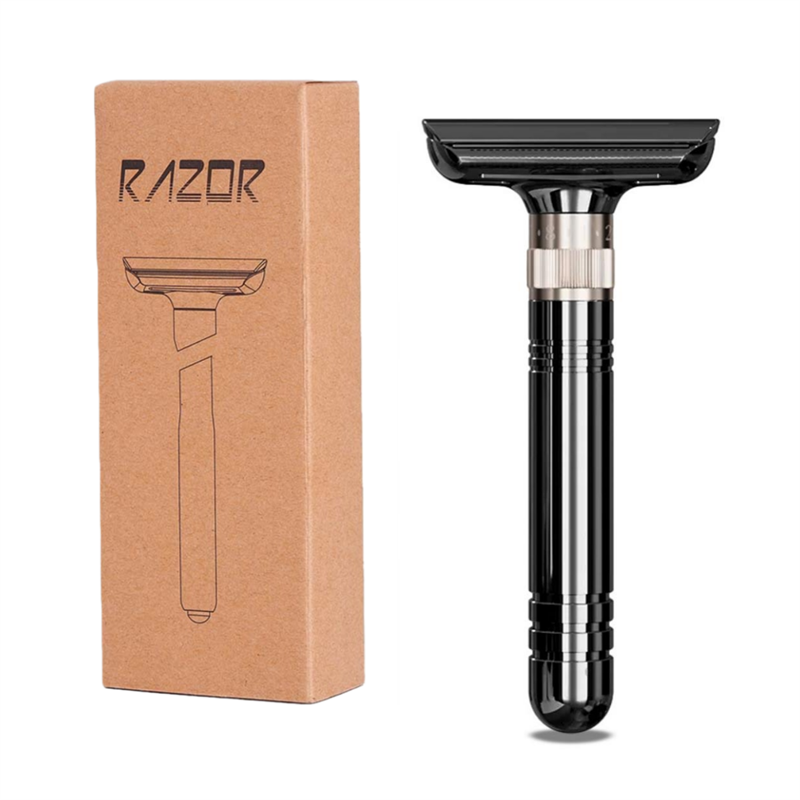 Men's Double-Sided Blade Adjustable Speed Zinc Alloy Stainless Steel Safety Razor