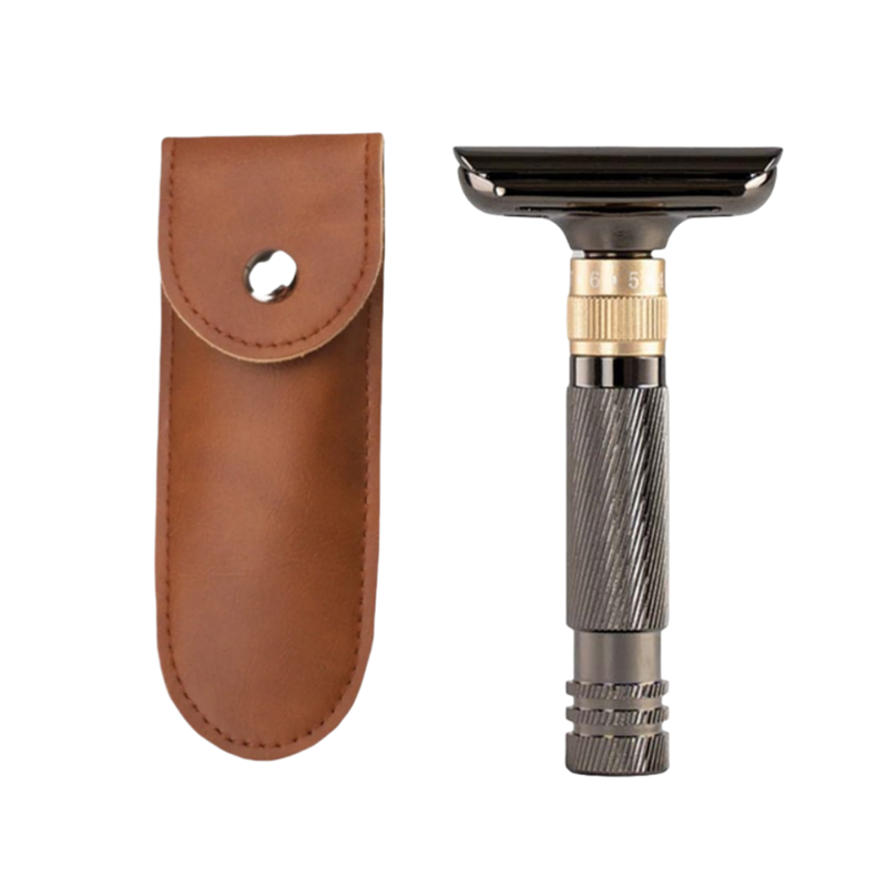 Men's Double-Sided Blade Zinc Alloy Stainless Steel Safety Razor For Shaving