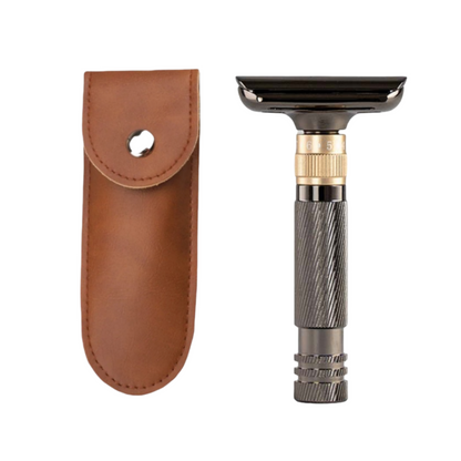 Men's Double-Sided Blade Zinc Alloy Stainless Steel Safety Razor For Shaving