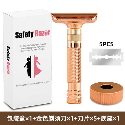 Men's Double-Sided Blade Zinc Alloy Stainless Steel Safety Razor For Shaving