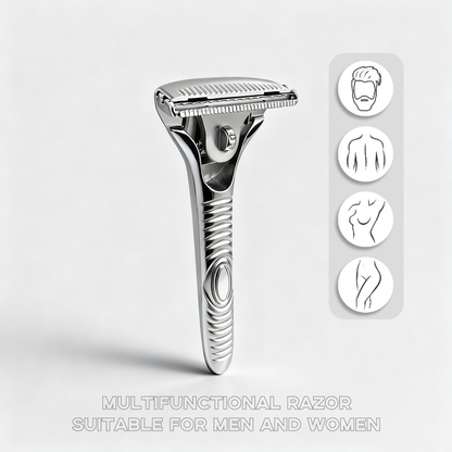 Eco-Luxe Double Edge Razor Set w/ Premium Case, Stand & 10 Blades. The Ultimate Sustainable Shaving Experience & Perfect Gift.