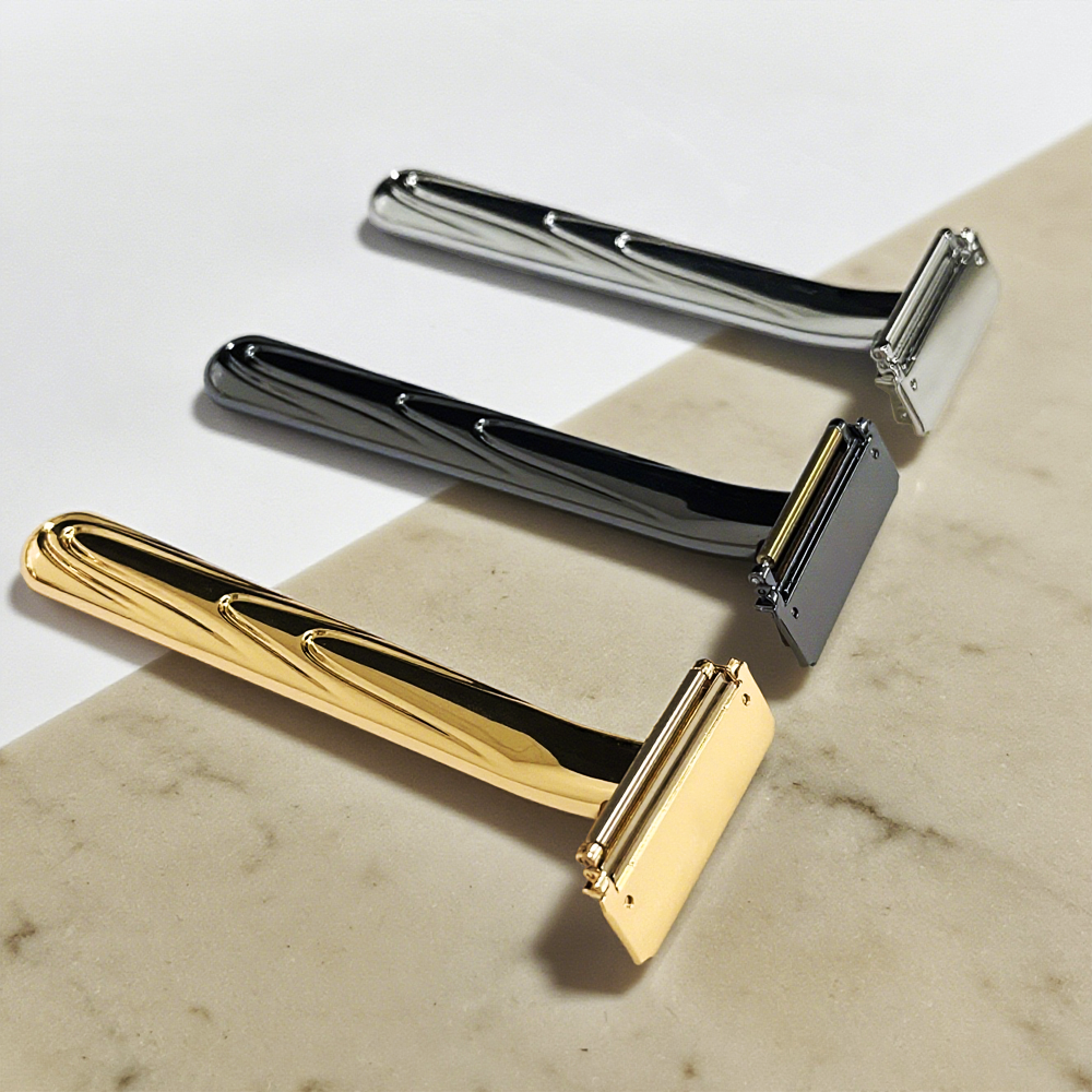 JOKMAE 21T Glide Pro 4D Super Double-edged Safety Razor Half Blade Shaver With Travel Leather Storage Bag for Men Grooming Care