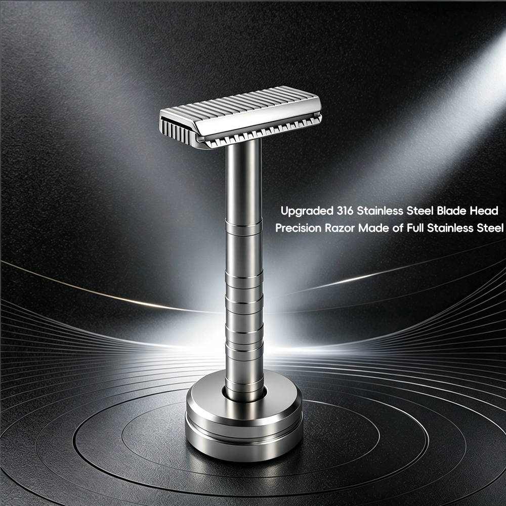 316L Stainless Steel Double Edge Safety Razor ,Gentle for Sensitive Skin, Suitable for Face & Body Hair Removal