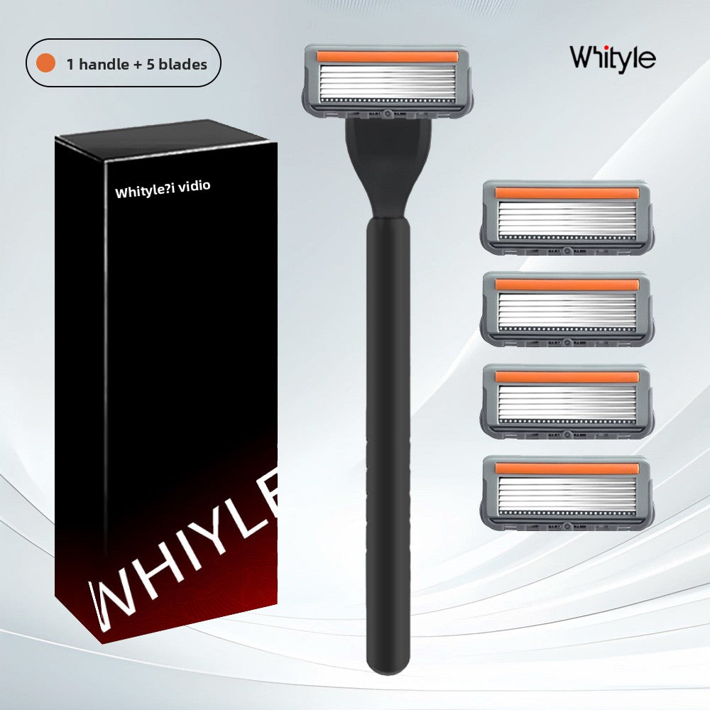 Men's Six-Layer Folding Blade Anti-Slip Aluminum Alloy Stainless Steel ABS Razor