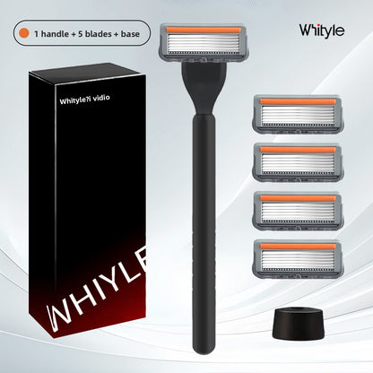 Men's Six-Layer Folding Blade Anti-Slip Aluminum Alloy Stainless Steel ABS Razor