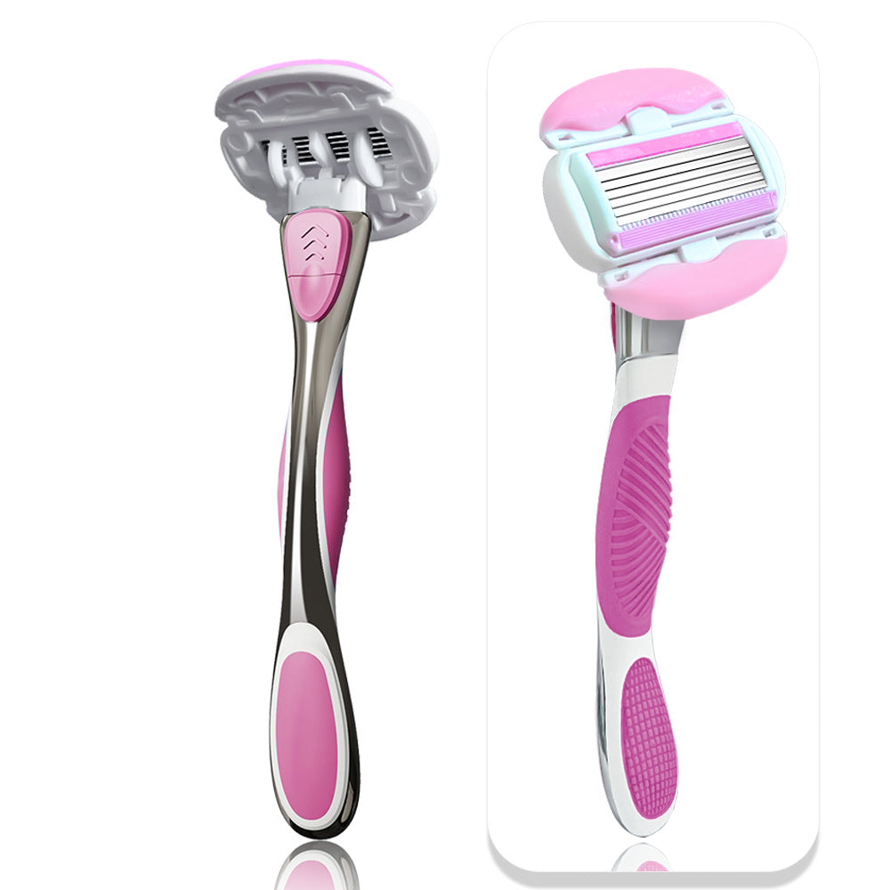 Unisex Safety Six-layer Blade Anti-slip Women's Shaving Razor Fashionable Men's Shaving Razor