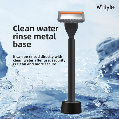 Men's Six-Layer Folding Blade Anti-Slip Aluminum Alloy Stainless Steel ABS Razor