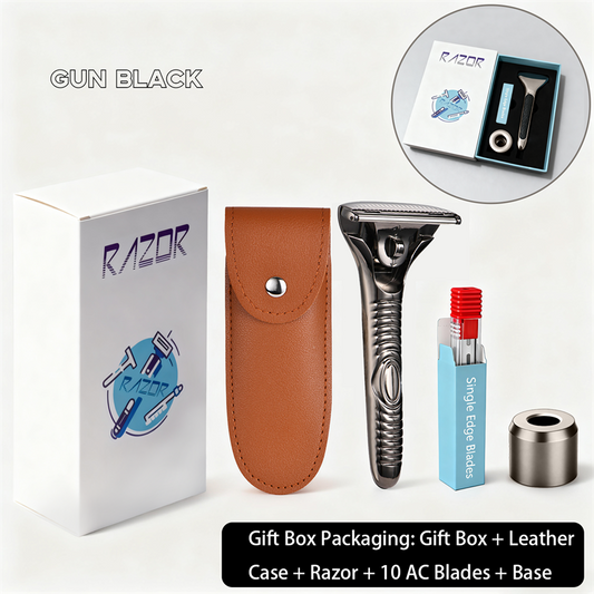 Magnetic Single Blade Razor w/ Roller Guide & Luxury Gift Set | Zero Waste Shave