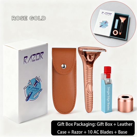 Magnetic Single Blade Razor w/ Roller Guide & Luxury Gift Set | Zero Waste Shave