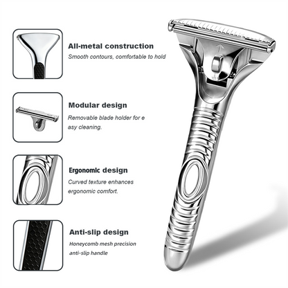 Magnetic Single Blade Razor w/ Roller Guide & Luxury Gift Set | Zero Waste Shave