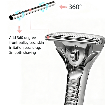 Magnetic Single Blade Razor w/ Roller Guide & Luxury Gift Set | Zero Waste Shave