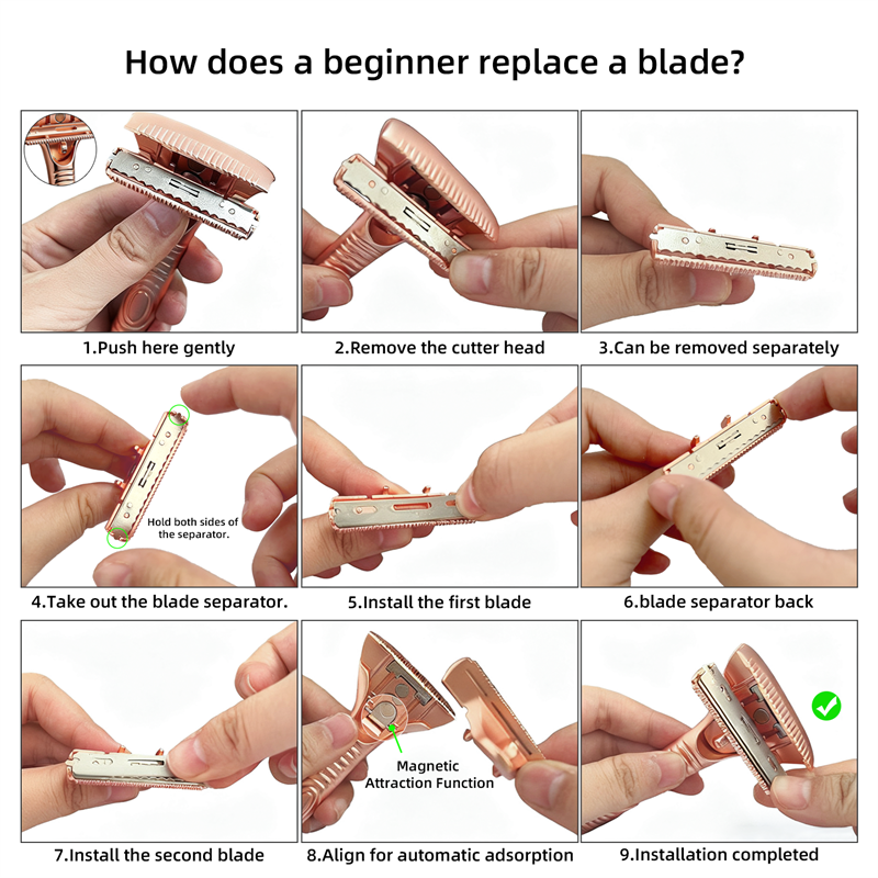 Eco-Luxe Double Edge Razor Set w/ Premium Case, Stand & 10 Blades. The Ultimate Sustainable Shaving Experience & Perfect Gift.