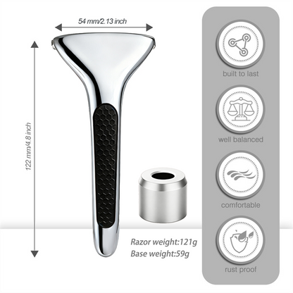 Eco-Luxe Double Edge Razor Set w/ Premium Case, Stand & 10 Blades. The Ultimate Sustainable Shaving Experience & Perfect Gift.