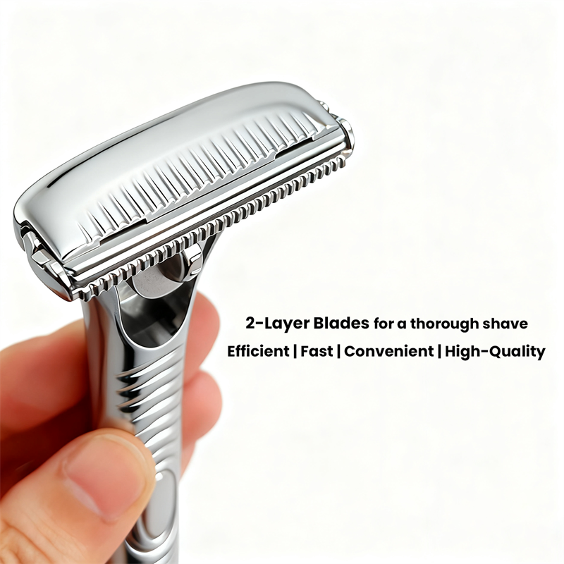 Eco-Luxe Double Edge Razor Set w/ Premium Case, Stand & 10 Blades. The Ultimate Sustainable Shaving Experience & Perfect Gift.