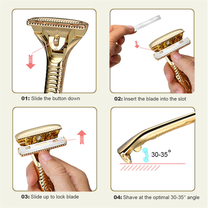 Multicolor Magnetic Sawtooth Razor Zinc Alloy Stainless Steel Safety Razor For Family