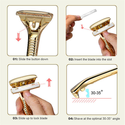 Multicolor Magnetic Sawtooth Razor Zinc Alloy Stainless Steel Safety Razor For Family