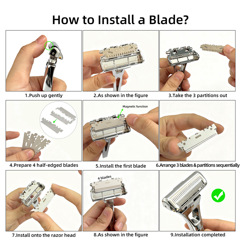 Revolutionary 4-Layer Half-Blade DE Safety Razor | Precision Shave with Magnetic Ease | Luxury Eco-Friendly Gift Set