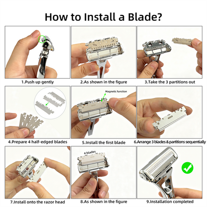 Revolutionary 4-Layer Half-Blade DE Safety Razor | Precision Shave with Magnetic Ease | Luxury Eco-Friendly Gift Set