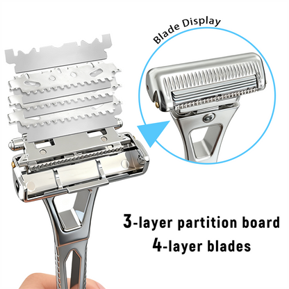 Revolutionary 4-Layer Half-Blade DE Safety Razor | Precision Shave with Magnetic Ease | Luxury Eco-Friendly Gift Set