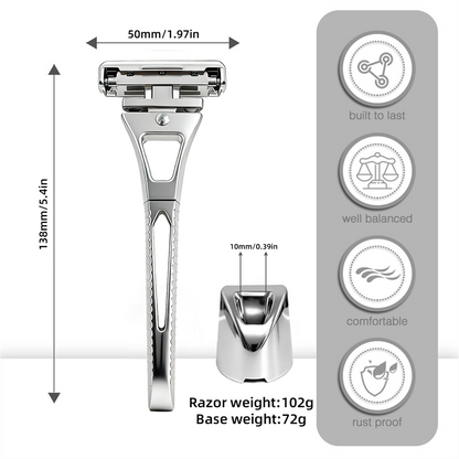 Revolutionary 4-Layer Half-Blade DE Safety Razor | Precision Shave with Magnetic Ease | Luxury Eco-Friendly Gift Set
