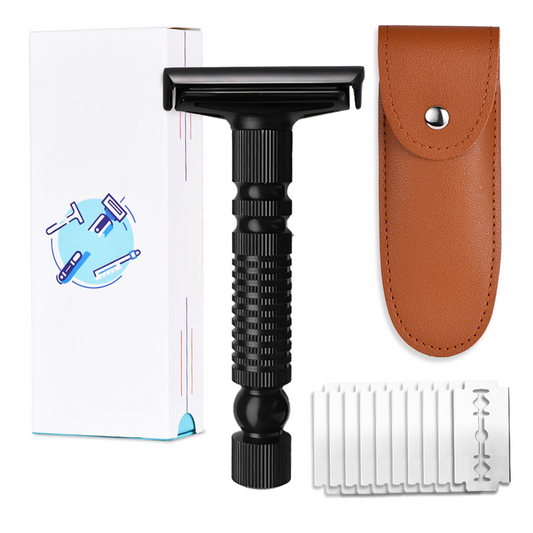 Mens Shaving New Adjustable Safety Razor Double Edge Classic Mild Aggressive Zinc Alloy Shaver Travel Kit