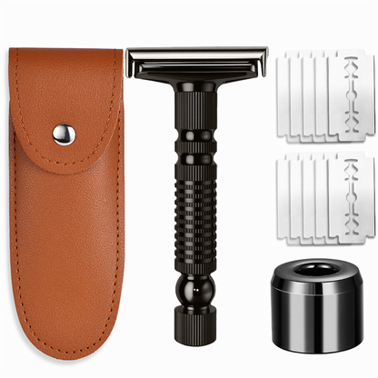 Mens Shaving New Adjustable Safety Razor Double Edge Classic Mild Aggressive Zinc Alloy Shaver Travel Kit