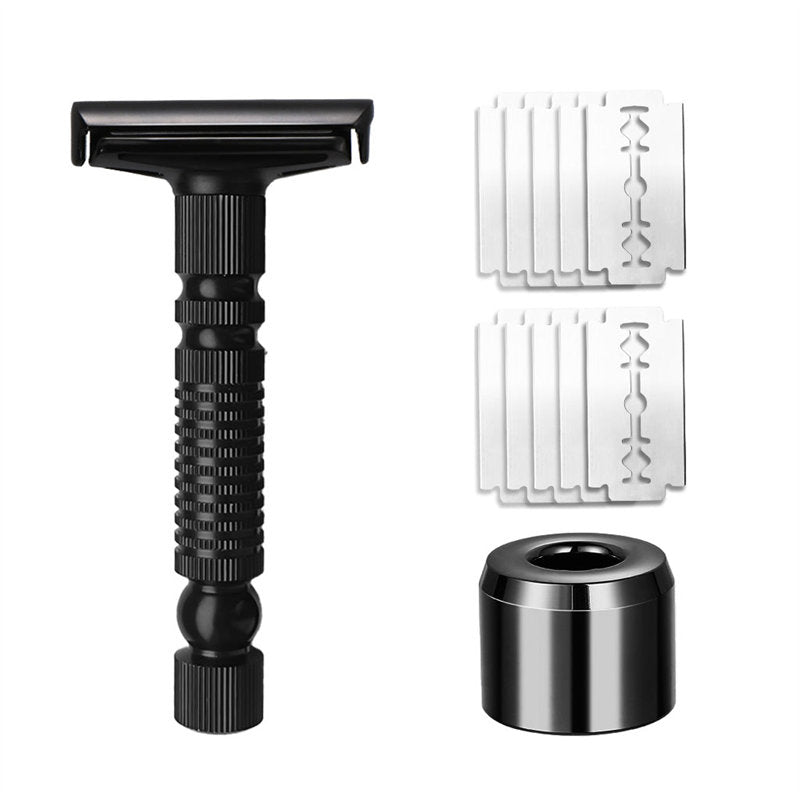 Mens Shaving New Adjustable Safety Razor Double Edge Classic Mild Aggressive Zinc Alloy Shaver Travel Kit