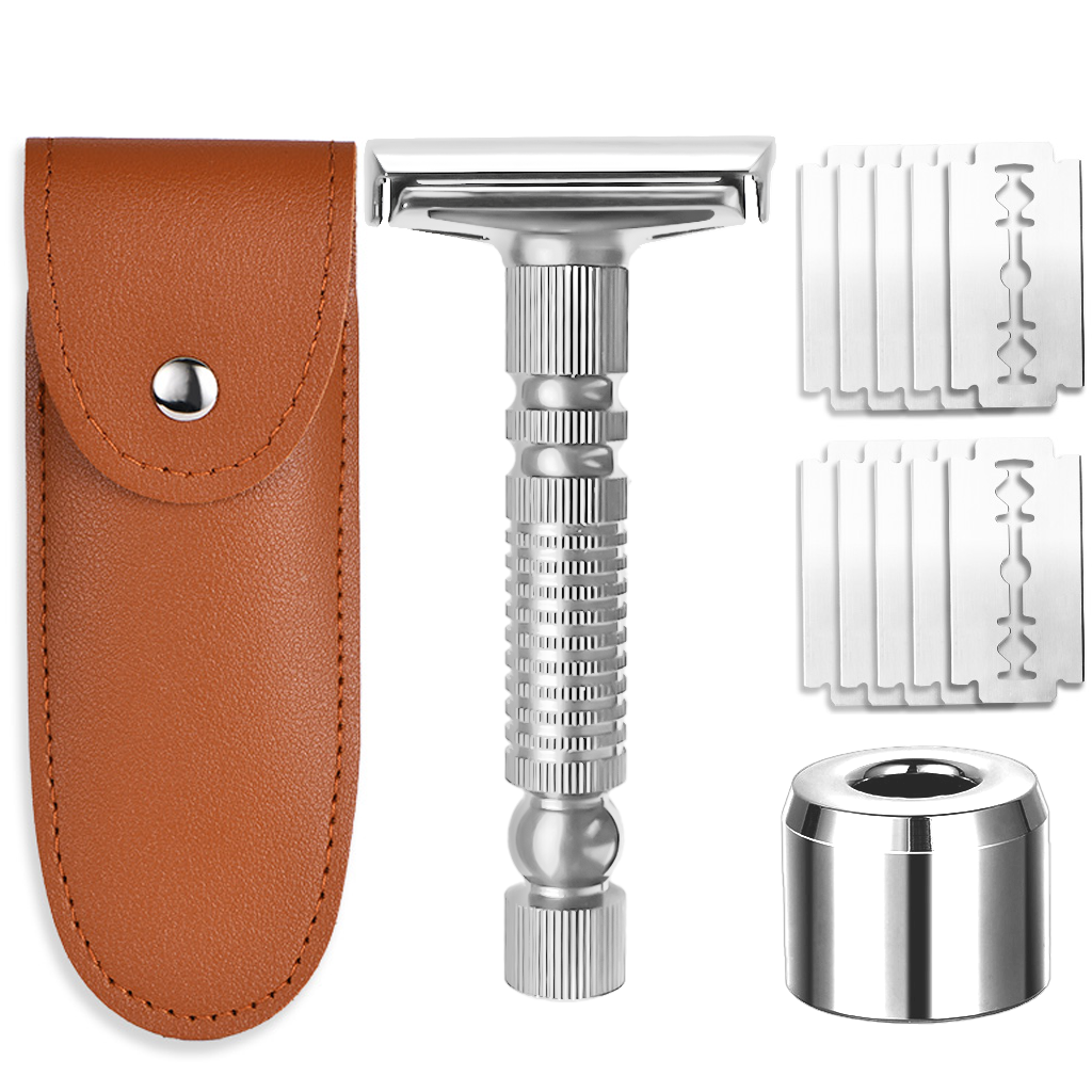 Mens Shaving New Adjustable Safety Razor Double Edge Classic Mild Aggressive Zinc Alloy Shaver Kit For Travel